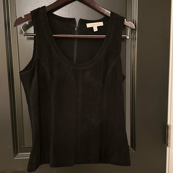 Etcetera black suede top sleeveless zips in back size 6 - Picture 1 of 4